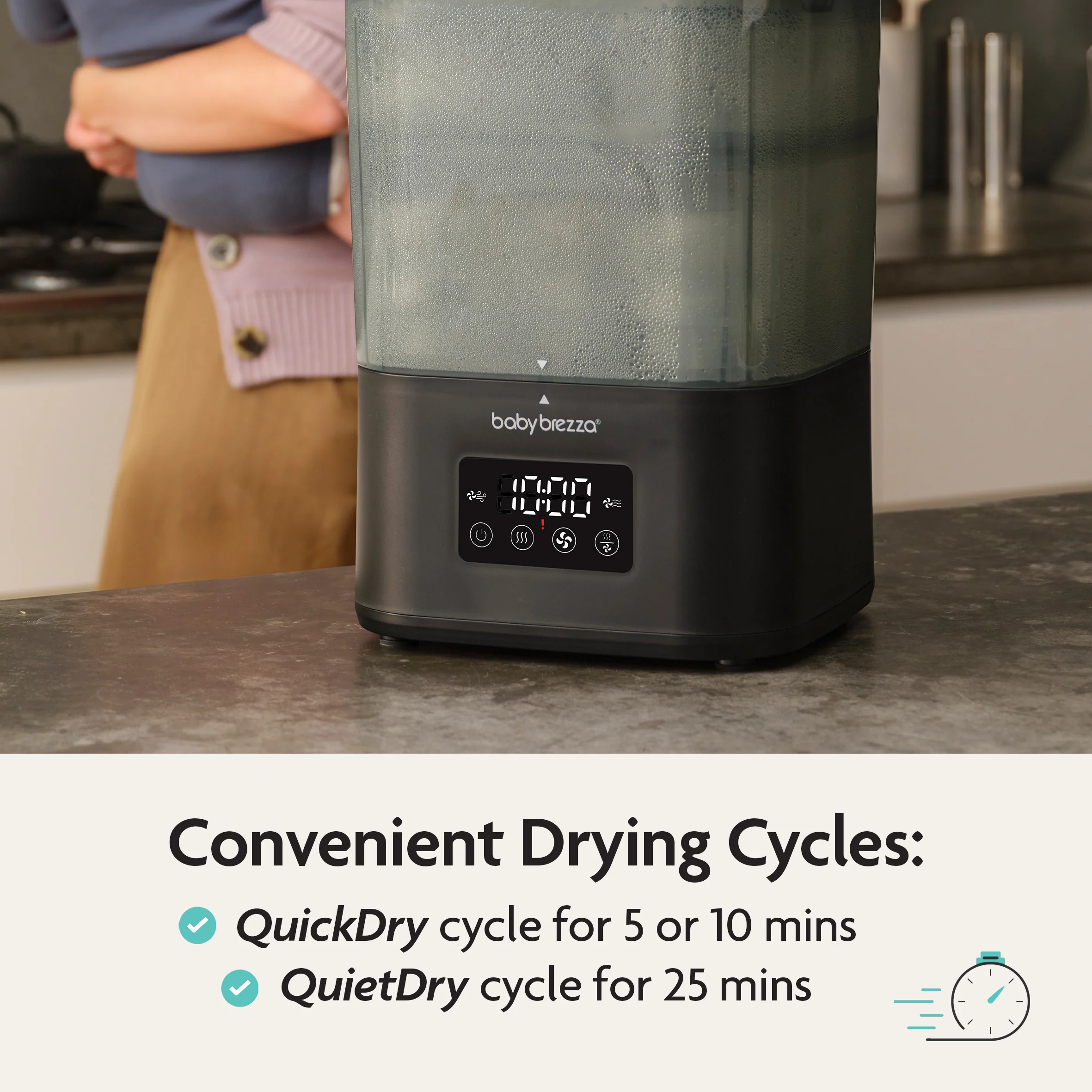 Baby Brezza BUNDLE Formula Pro Advanced And SuperQuick Steriliser - All Black - Image 17