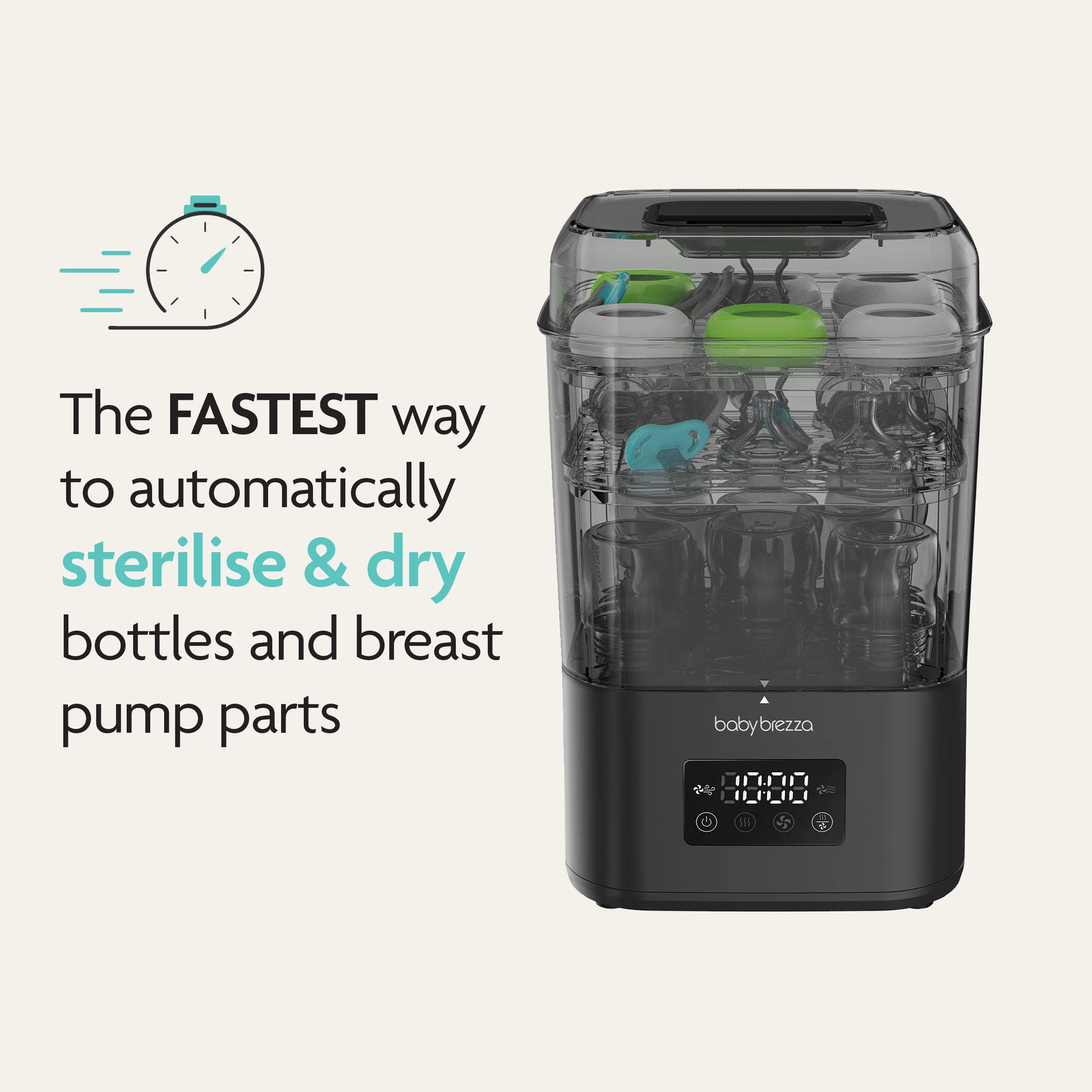 Baby Brezza BUNDLE Formula Pro Mini White And SuperQuick Steriliser Black - Image 15