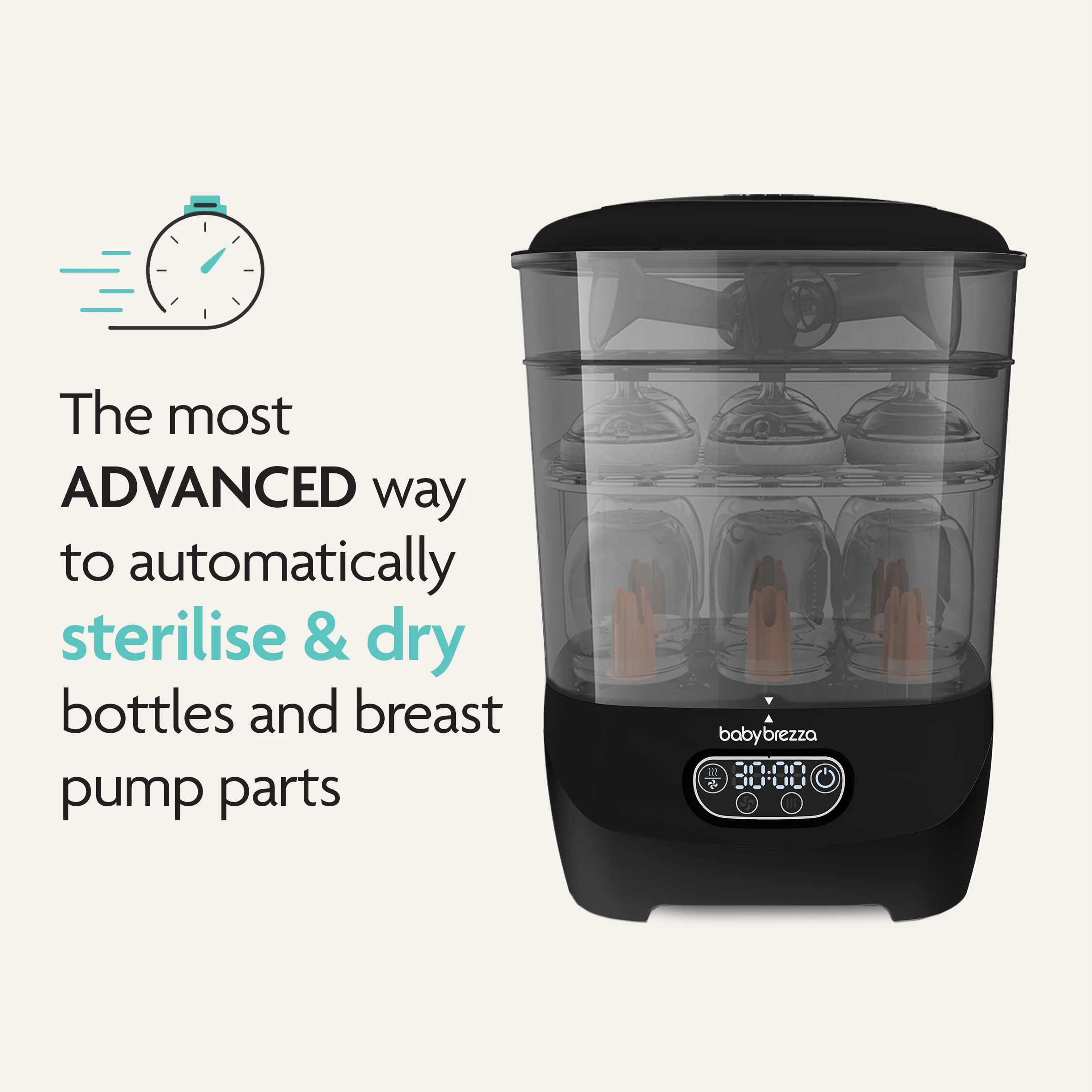 Baby Brezza BUNDLE Steriliser Dryer Advanced Black And Bottle & Breast Milk Warmer - Image 14