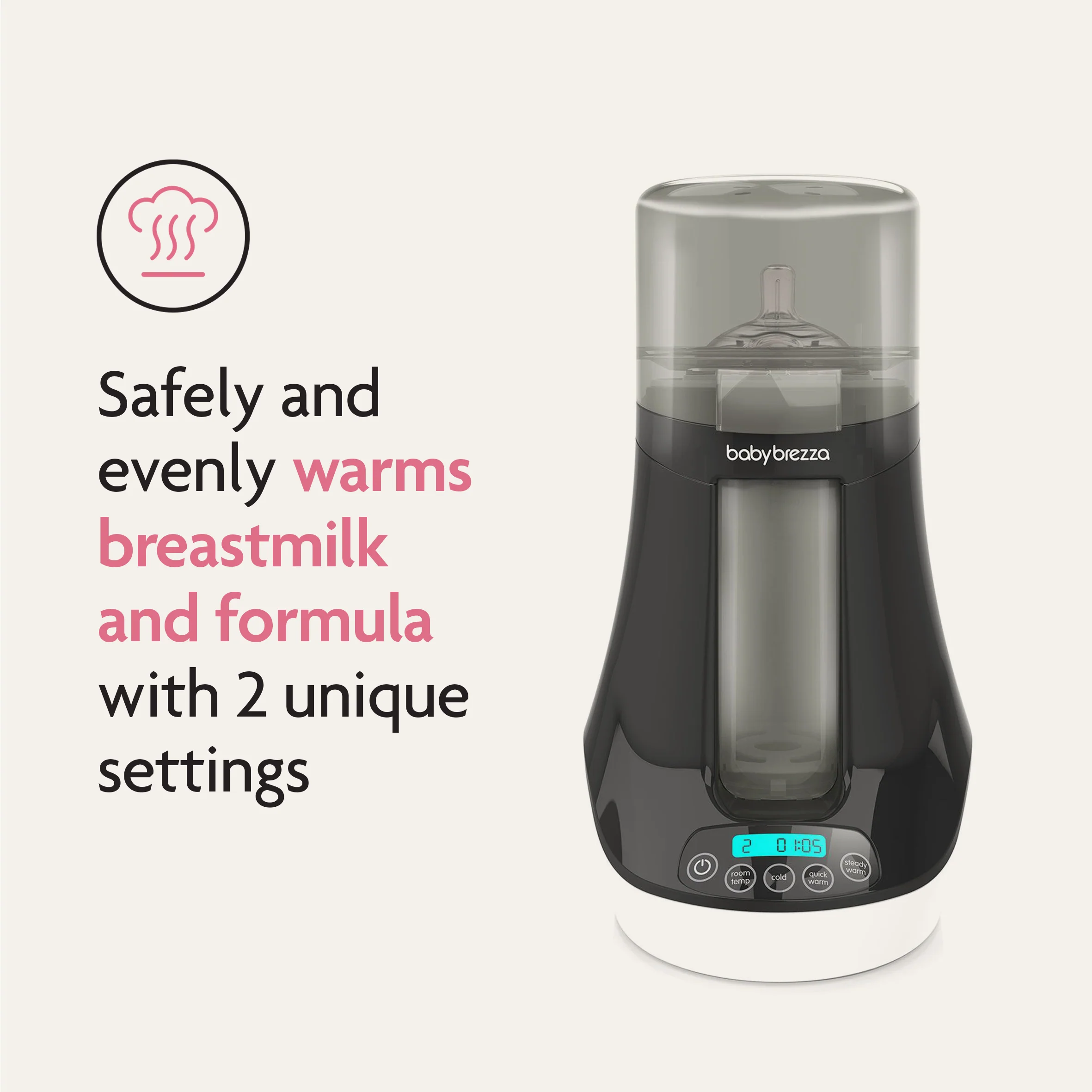 Baby Brezza BUNDLE Steriliser Dryer Advanced Black And Bottle & Breast Milk Warmer - Image 5