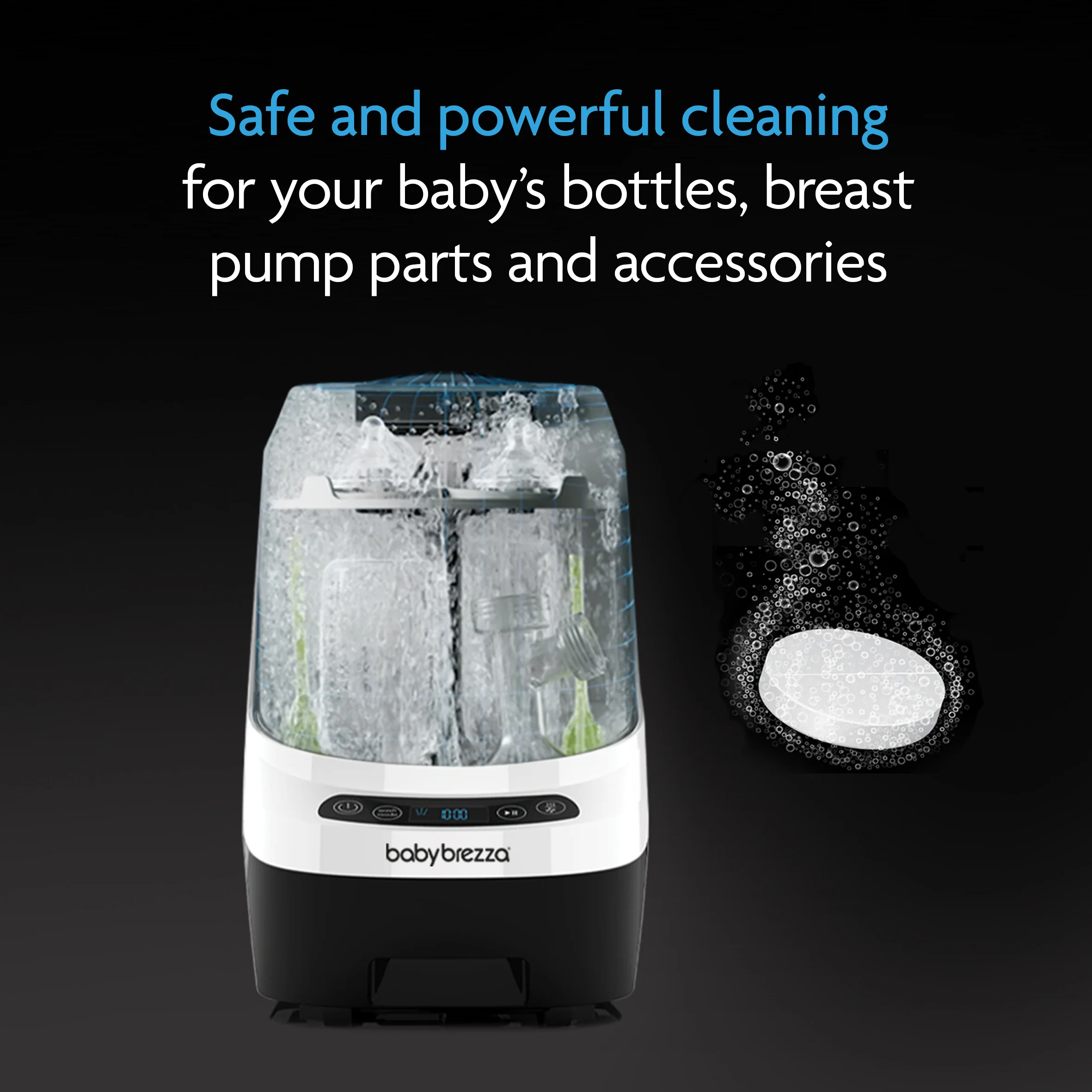 BUNDLE: Bottle Washer Pro + Detergent Tablets (120pcs) - White and Black - Image 5