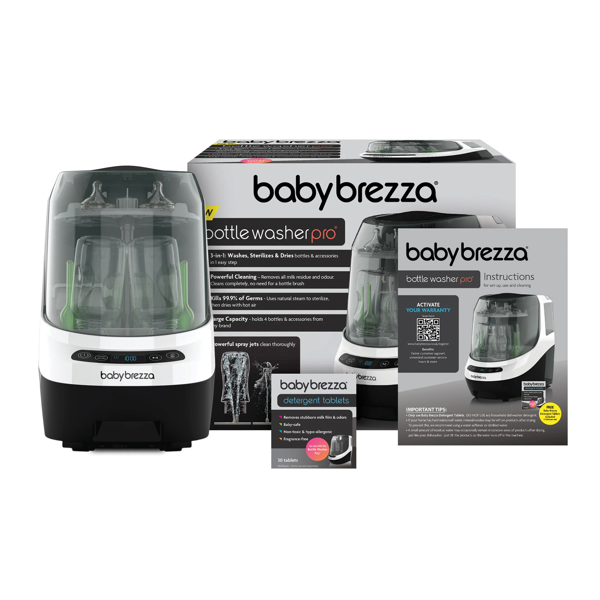 BUNDLE: Bottle Washer Pro + Detergent Tablets (120pcs) - White and Black - Image 13